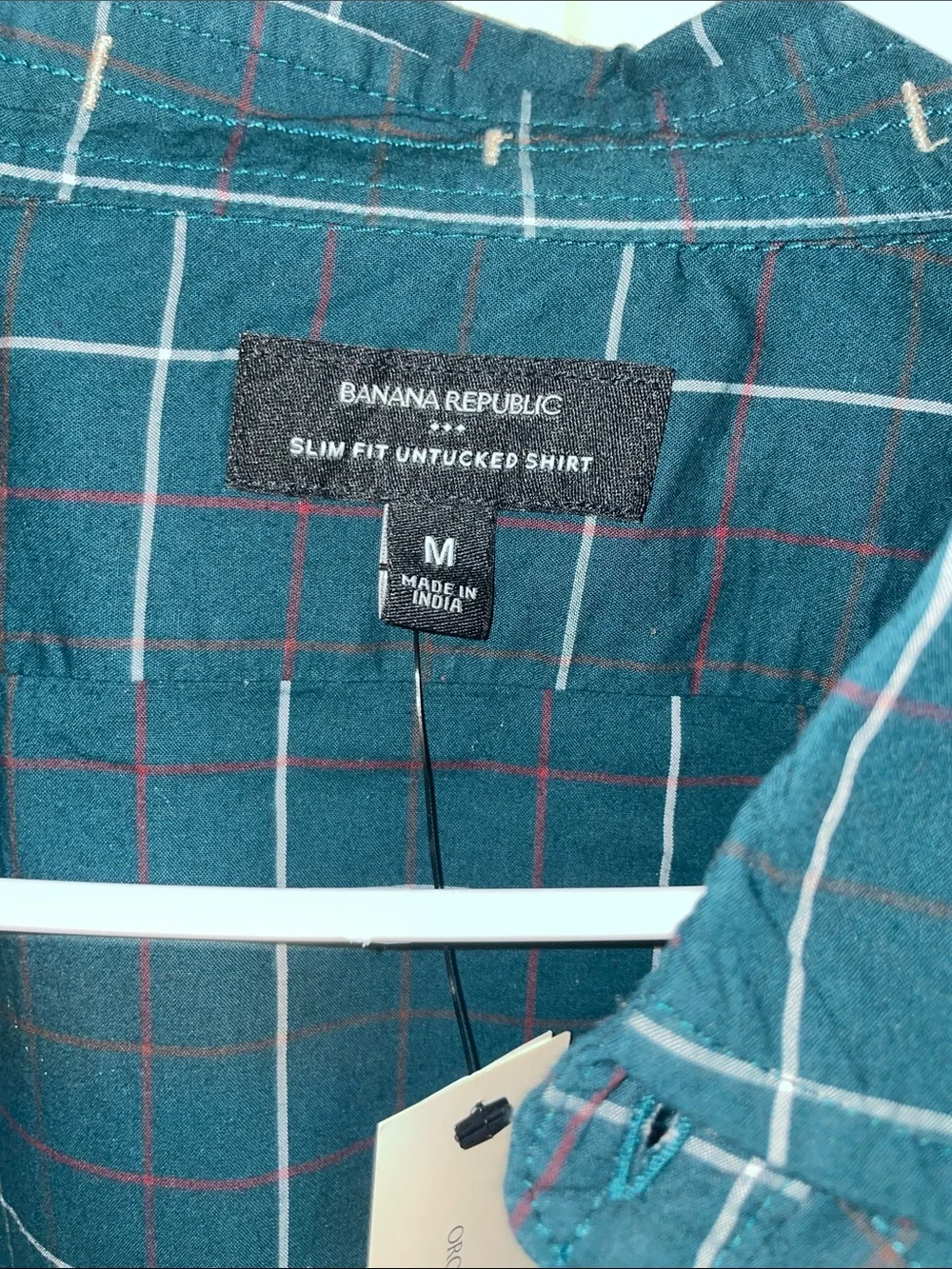 Banana Republic Teal Plaid Button-Up Shirt Jacket